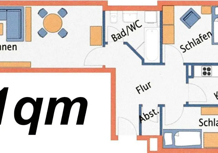 Nordseebrandung B1 1 Appartement *